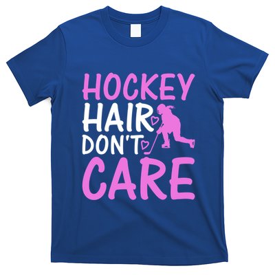 Hockey Hair Don`T Care Ice Hockey Gift T-Shirt