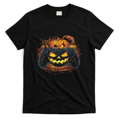 Halloween Jack O Lantern Pixelated Gaming Gamer T-Shirt