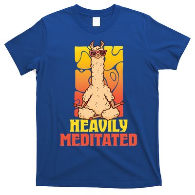 Heavily Meditated Great Gift Yoga Llama Gift T-Shirt