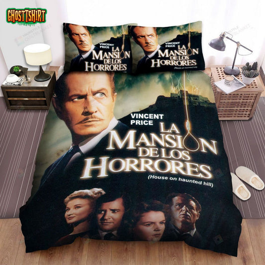 House On Haunted Hill Poster 3 Bed Sheets Spread Comforter Duvet Cover Bedding Set