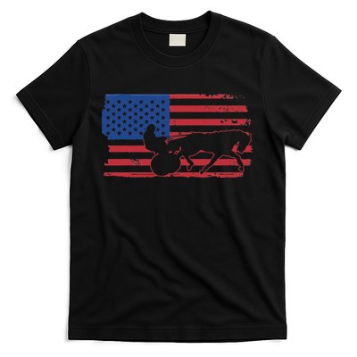 Horse Racing Harness Racing USA Flag Trotter Pacer T-Shirt