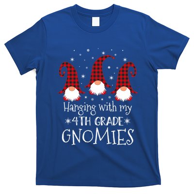 Hanging With My 4th Grade Gnomies Teacher Christmas Gnome Gift T-Shirt