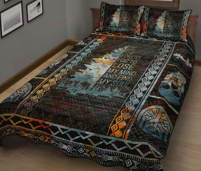 Camping Into The Forest I Go Quilt Bedding Set