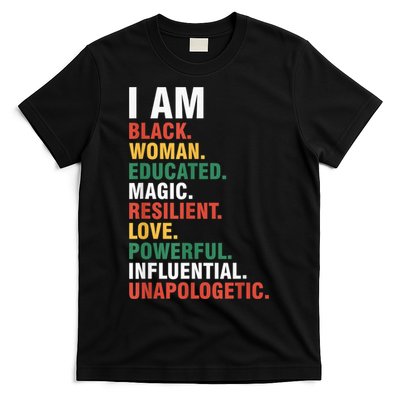 I Am Black womenman Black History Month Educated Black Girl T-Shirt