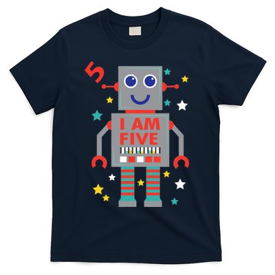 I Am Five Robot Funny Robotics 5 Year Old Birthday Party T-Shirt