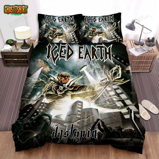 Iced Earth Band Album Dystopia Bed Sheets Spread Comforter Duvet Cover Bedding Set