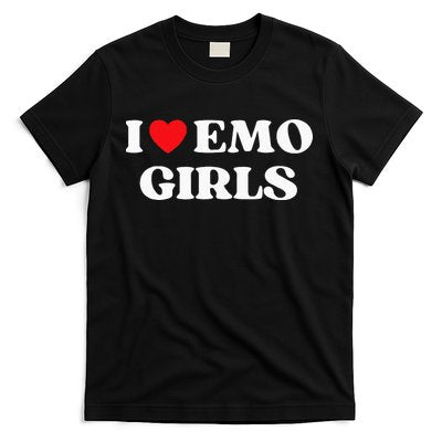 I Heart Emo Funny Quote Red Heart Emo Girl Style T-Shirt