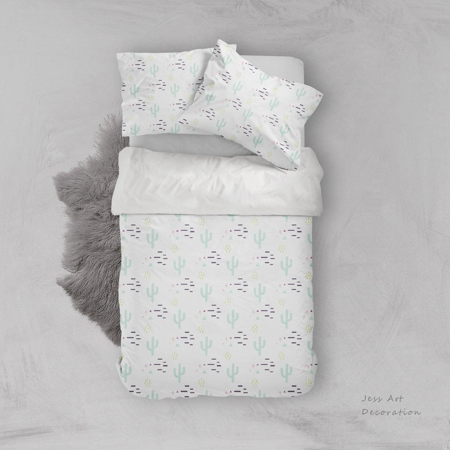 3D Cartoon cactus Bedding Set Quilt Cover Quilt Duvet Cover ,Pillowcases Personalized  Bedding,Queen, King ,Full, Double 3 Pcs