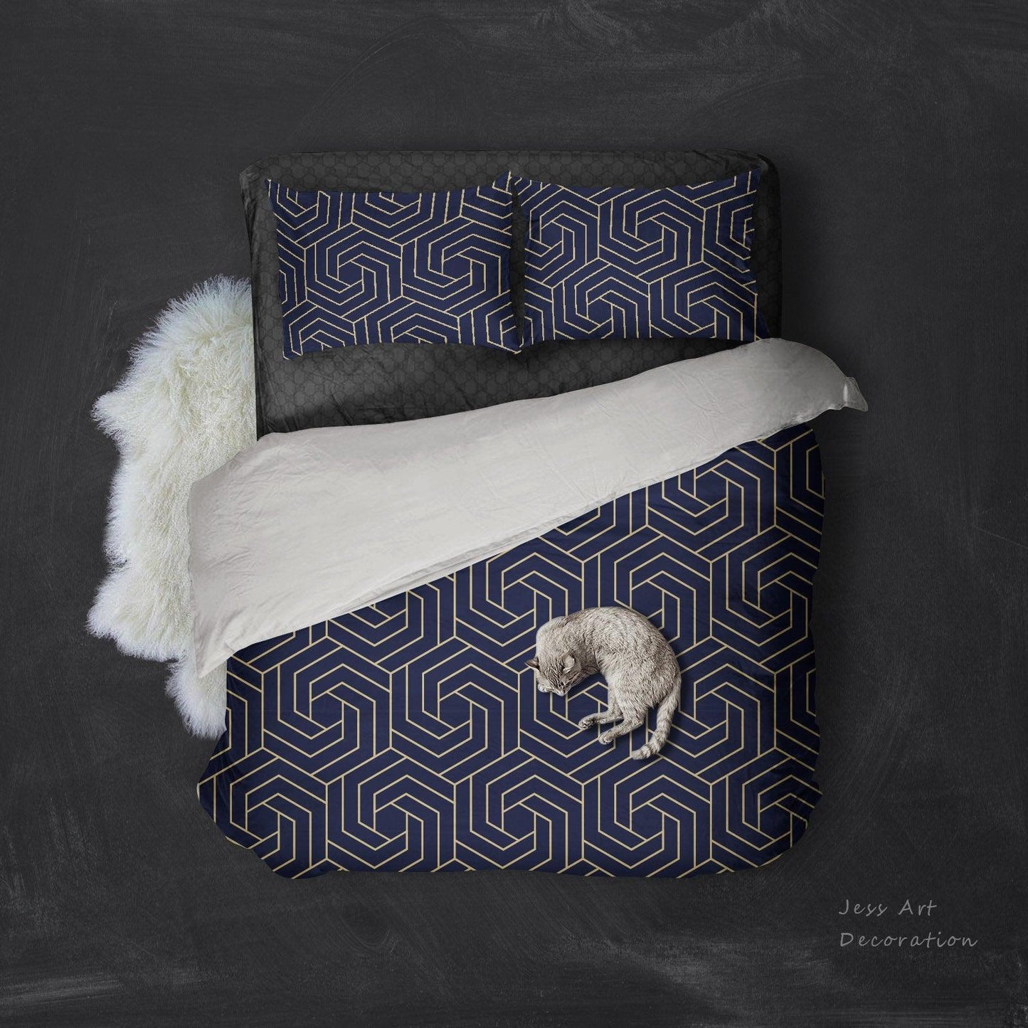 3D Blue-tones, Abstract line Bedding Set Quilt Cover Quilt Duvet Cover ,Pillowcases Personalized  Bedding,Queen, King ,Full, Double 3 Pcs