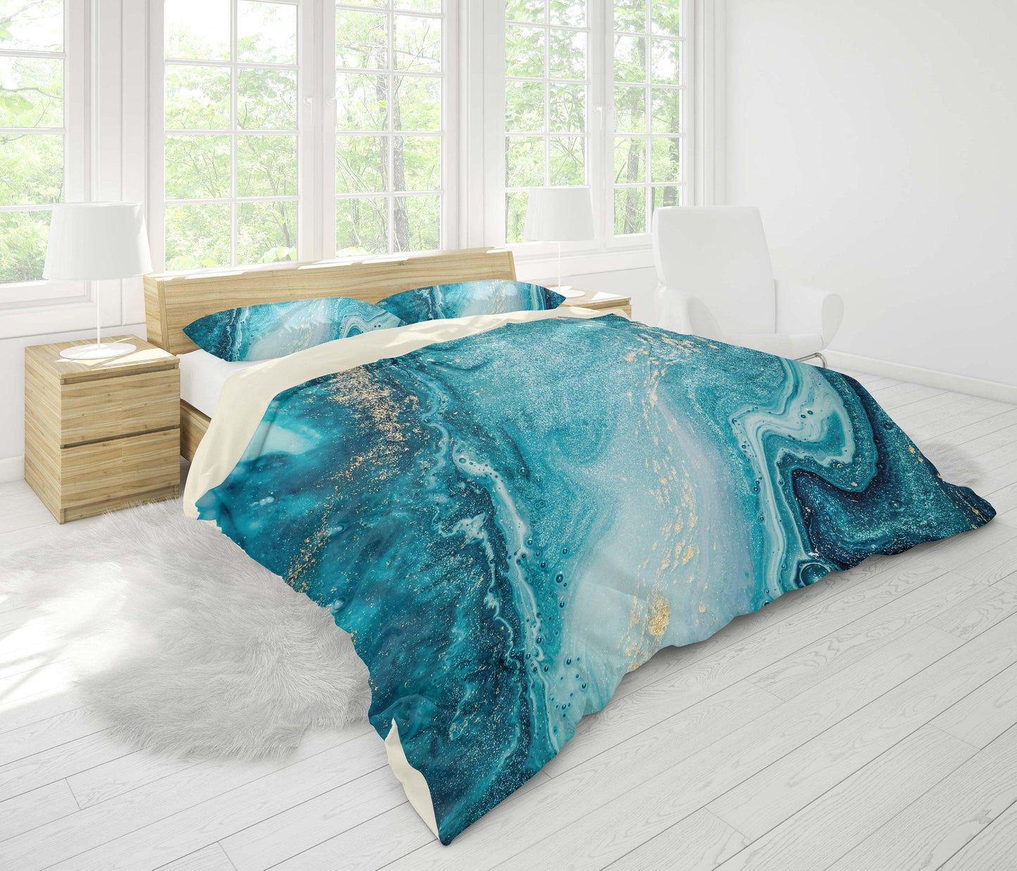 3D Blue Green Marbled  Quilt Cover Set Bedding Set Pillowcases