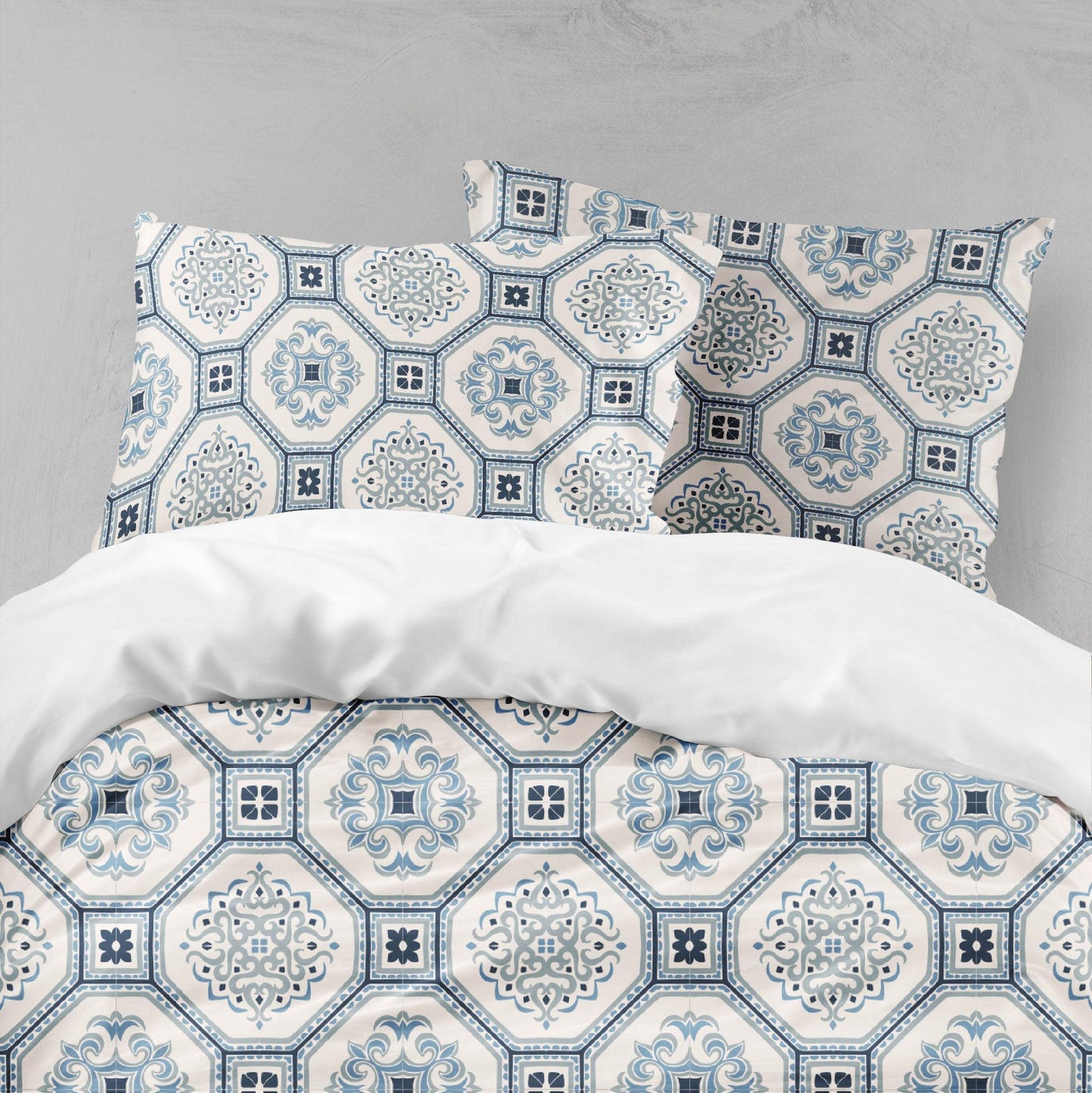 3D Blue-tones, National pattern Bedding Set Quilt Cover Quilt Duvet Cover ,Pillowcases Personalized  Bedding,Queen, King ,Full, Double 3 Pcs