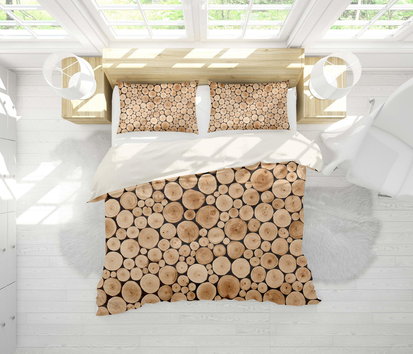 3D Abstract, Wood Bedding Set Quilt Cover Quilt Duvet Cover ,Pillowcases Personalized  Bedding,Queen, King ,Full, Double 3 Pcs