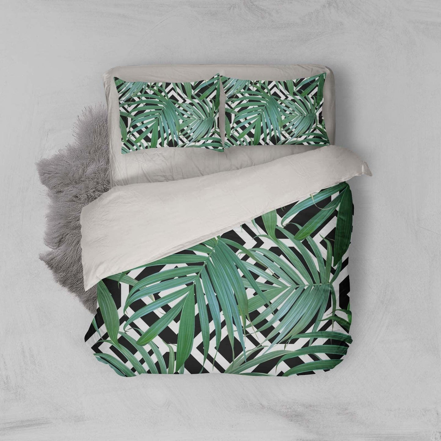 3D Abstract, Palm leaf Bedding Set Quilt Cover Quilt Duvet Cover ,Pillowcases Personalized  Bedding,Queen, King ,Full, Double 3 Pcs
