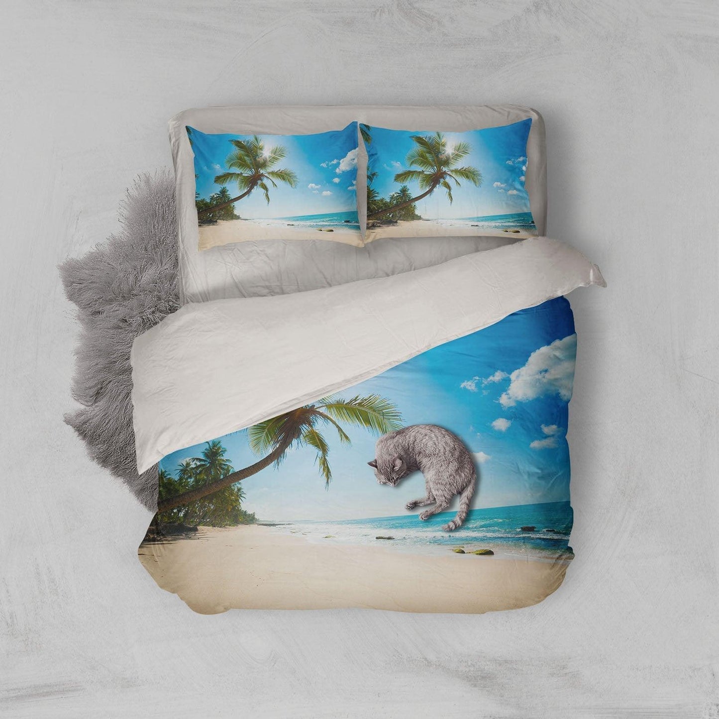 3D Beach, Seaside scenery Bedding Set Quilt Cover Quilt Duvet Cover ,Pillowcases Personalized  Bedding,Queen, King ,Full, Double 3 Pcs