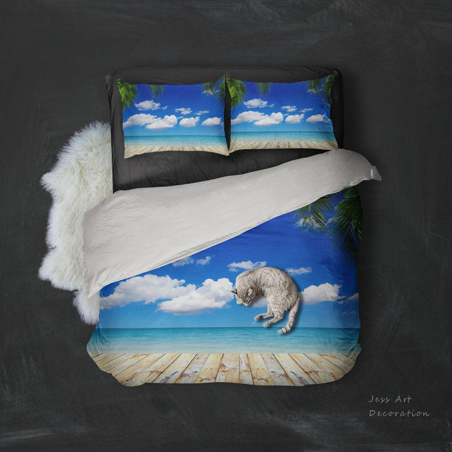 3D Blue ocean, Clean sky Bedding Set Quilt Cover Quilt Duvet Cover ,Pillowcases Personalized  Bedding,Queen, King ,Full, Double 3 Pcs