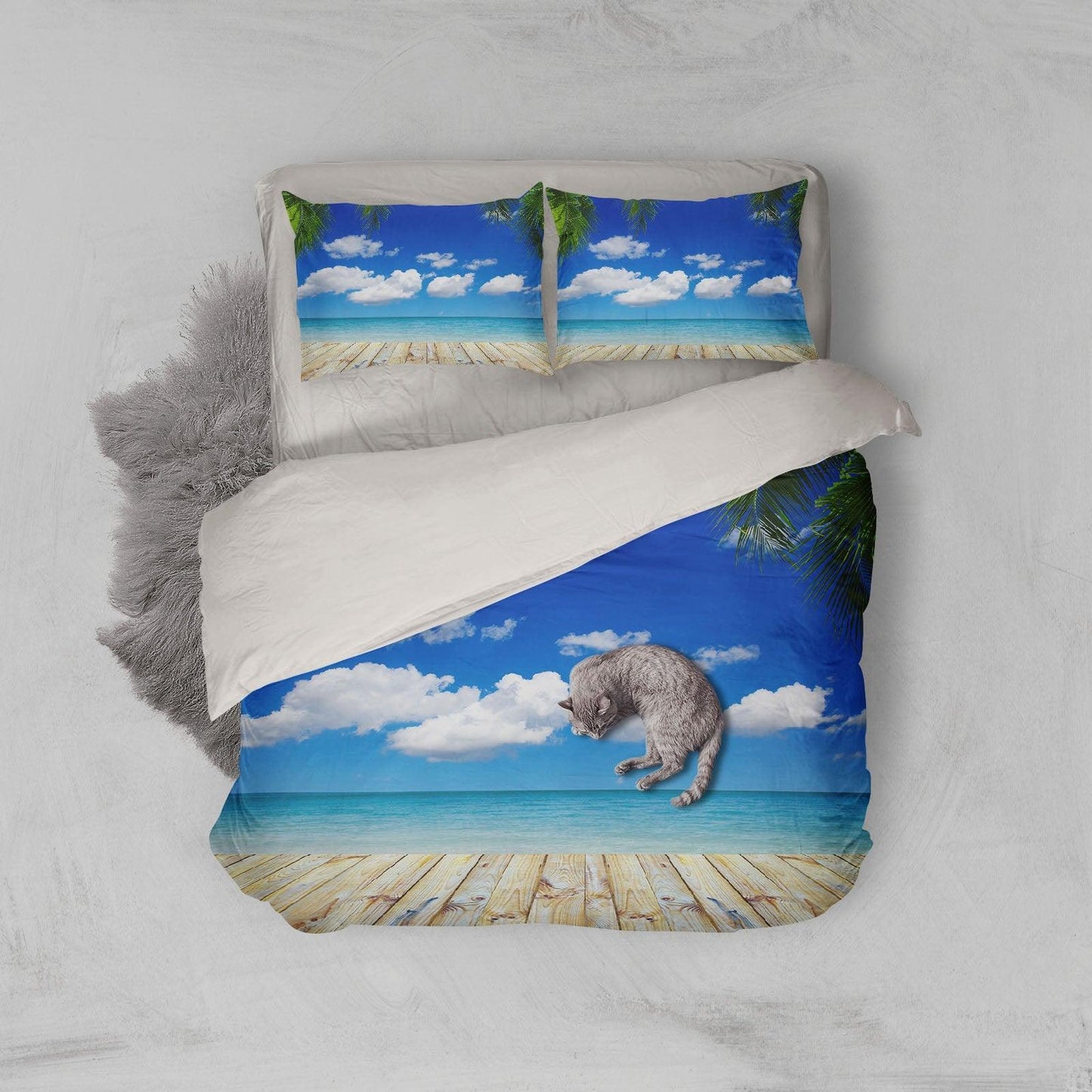 3D Blue ocean, Clean sky Bedding Set Quilt Cover Quilt Duvet Cover ,Pillowcases Personalized  Bedding,Queen, King ,Full, Double 3 Pcs