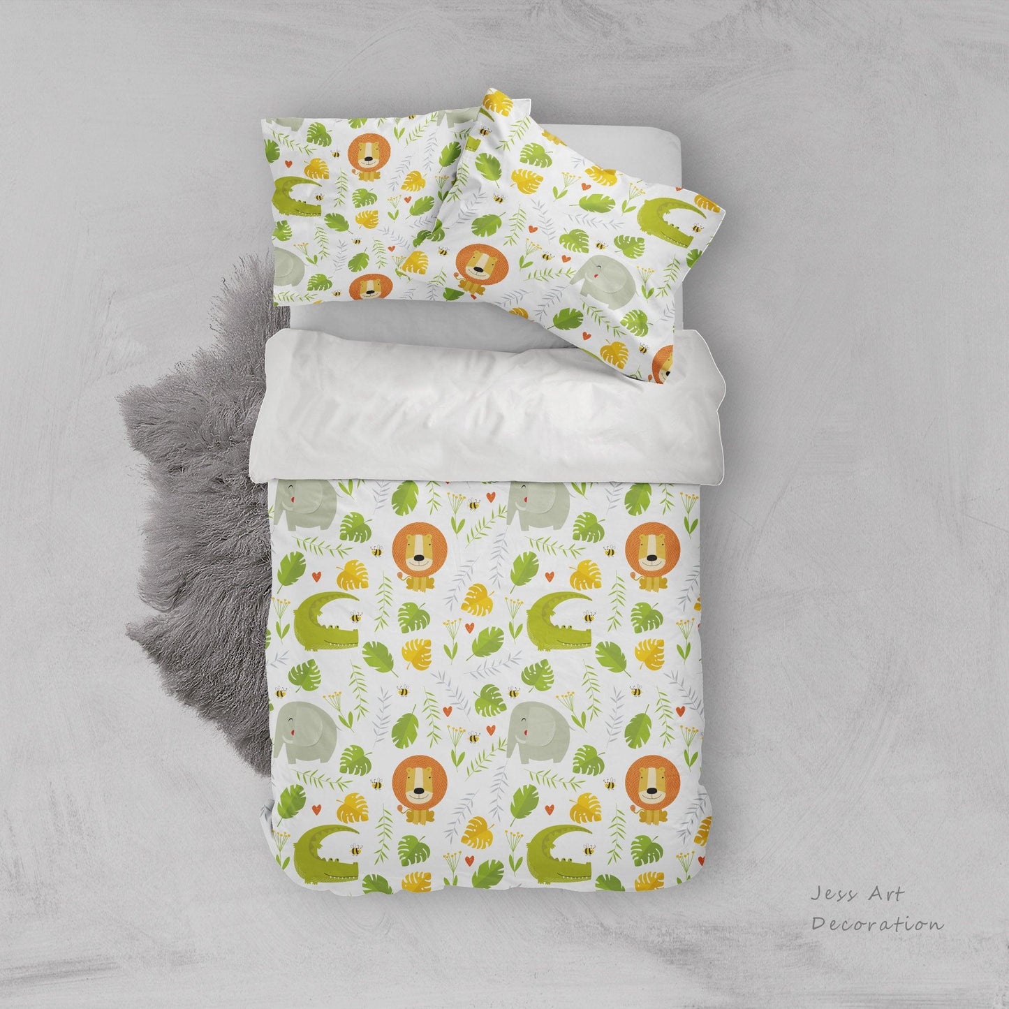 3D Cartoon lion Bedding Set Quilt Cover Quilt Duvet Cover ,Pillowcases Personalized  Bedding,Queen, King ,Full, Double 3 Pcs