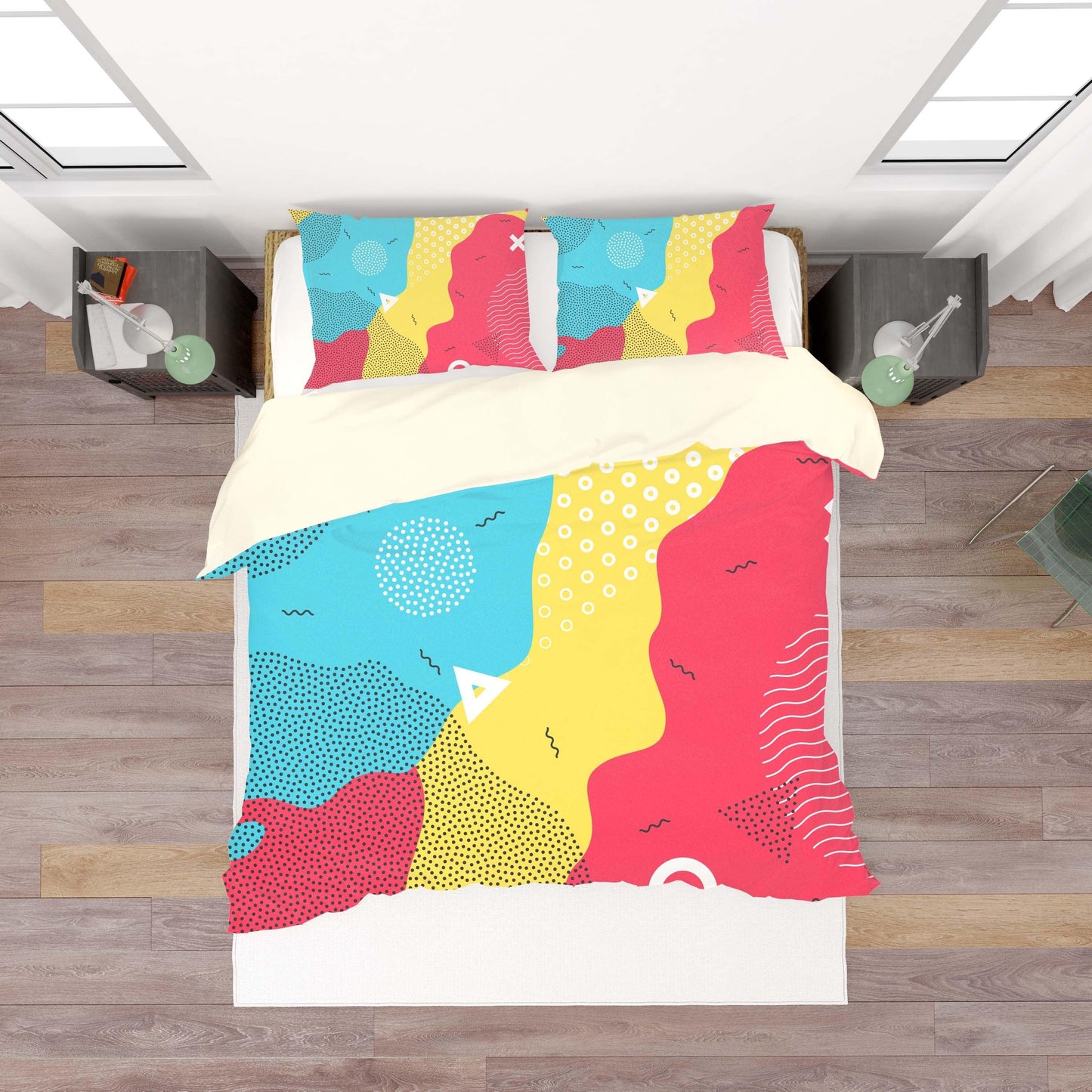 3D Abstract, Color block Bedding Set Quilt Cover Quilt Duvet Cover ,Pillowcases Personalized  Bedding,Queen, King ,Full, Double 3 Pcs