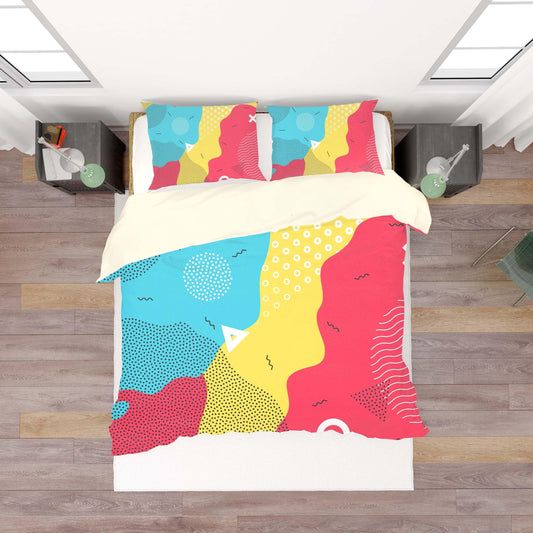 3D Abstract, Color block Bedding Set Quilt Cover Quilt Duvet Cover ,Pillowcases Personalized  Bedding,Queen, King ,Full, Double 3 Pcs