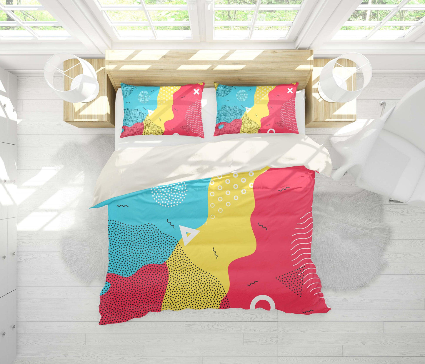 3D Abstract, Color block Bedding Set Quilt Cover Quilt Duvet Cover ,Pillowcases Personalized  Bedding,Queen, King ,Full, Double 3 Pcs