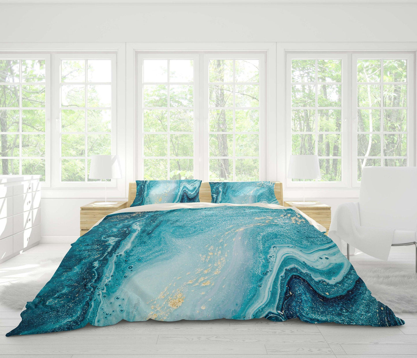 3D Blue Green Marbled  Quilt Cover Set Bedding Set Pillowcases