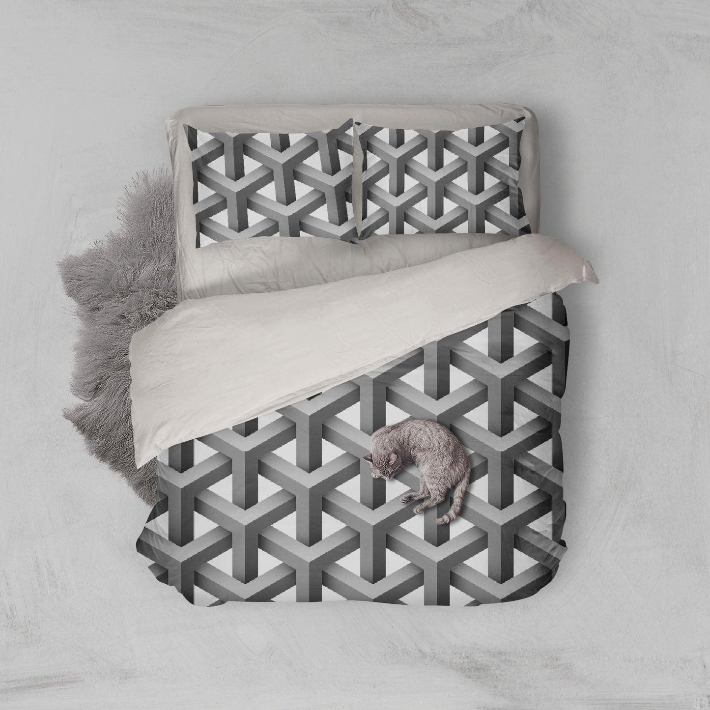 3D Abstract space Bedding Set Quilt Cover Quilt Duvet Cover ,Pillowcases Personalized  Bedding,Queen, King ,Full, Double 3 Pcs