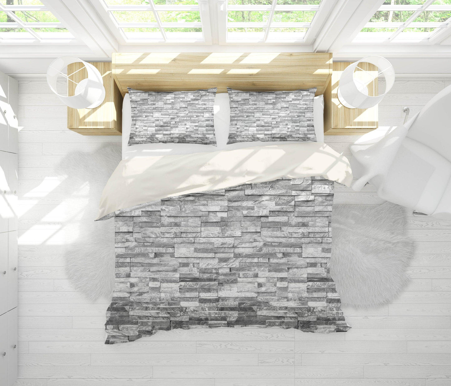 3D A strip of rock Bedding Set Quilt Cover Quilt Duvet Cover ,Pillowcases Personalized  Bedding,Queen, King ,Full, Double 3 Pcs
