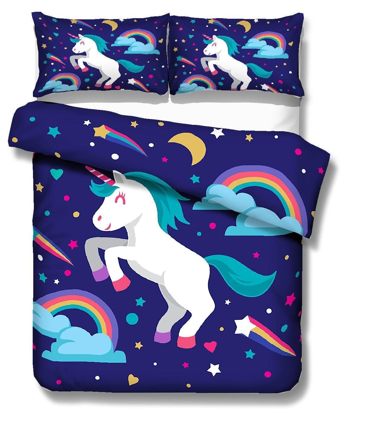 3D Cartoon  Unicorn  Quilt Cover Set Bedding Set Pillowcases