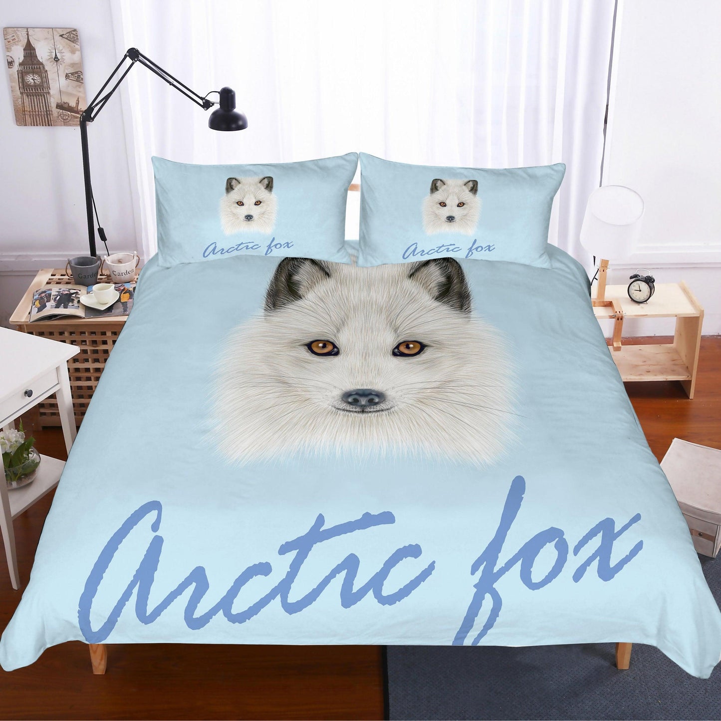 3D Cartoon  White  Samoyed Bedding Set Quilt Cover Quilt Duvet Cover Pillowcases Personalized  Bedding Queen  King  Full  Double 3 Pcs