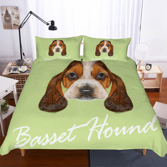3D Cartoon  Beagle  Quilt Cover Set Bedding Set Pillowcases