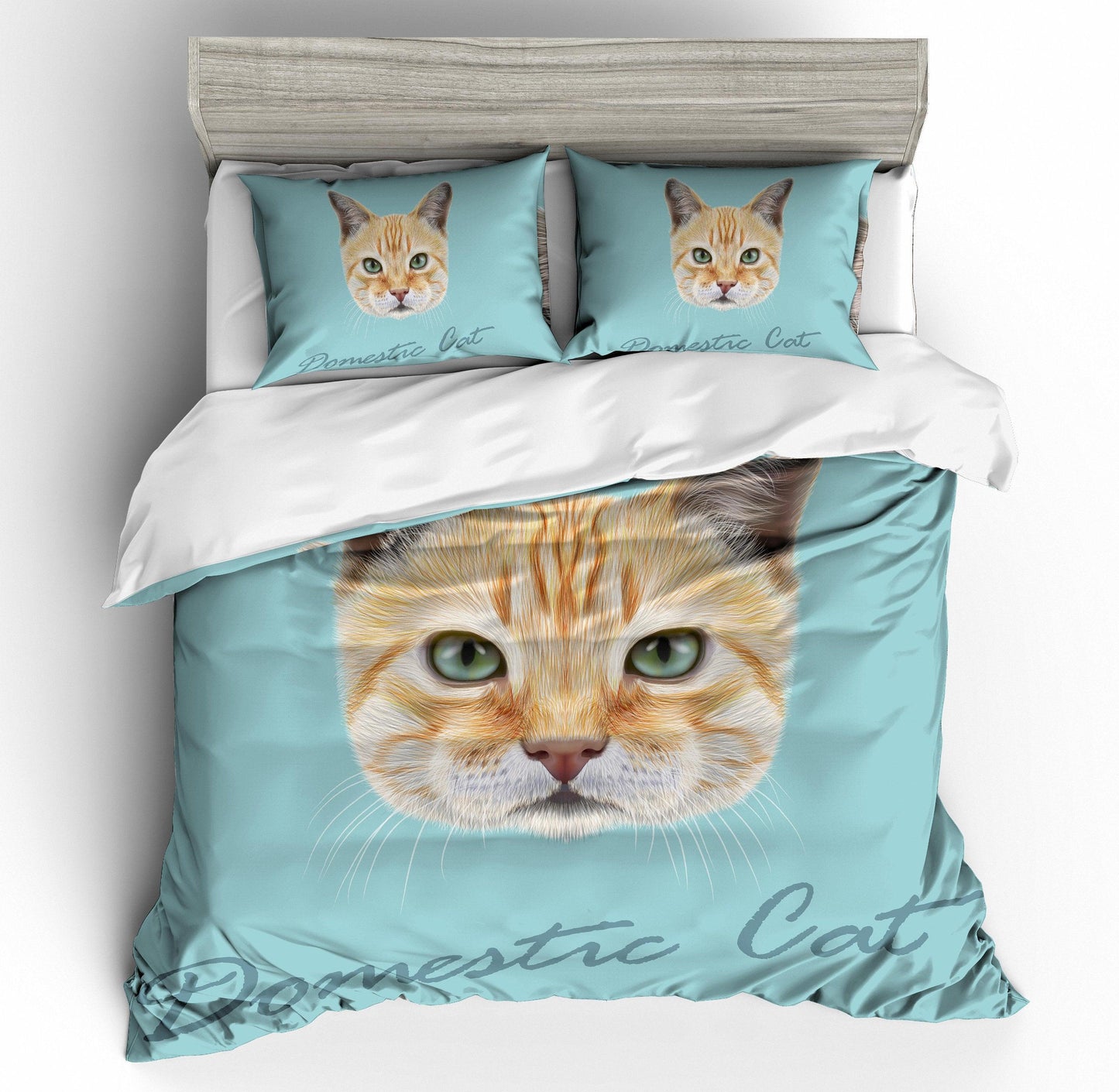 3D Cartoon  Orange cat  Quilt Cover Set Bedding Set Pillowcases