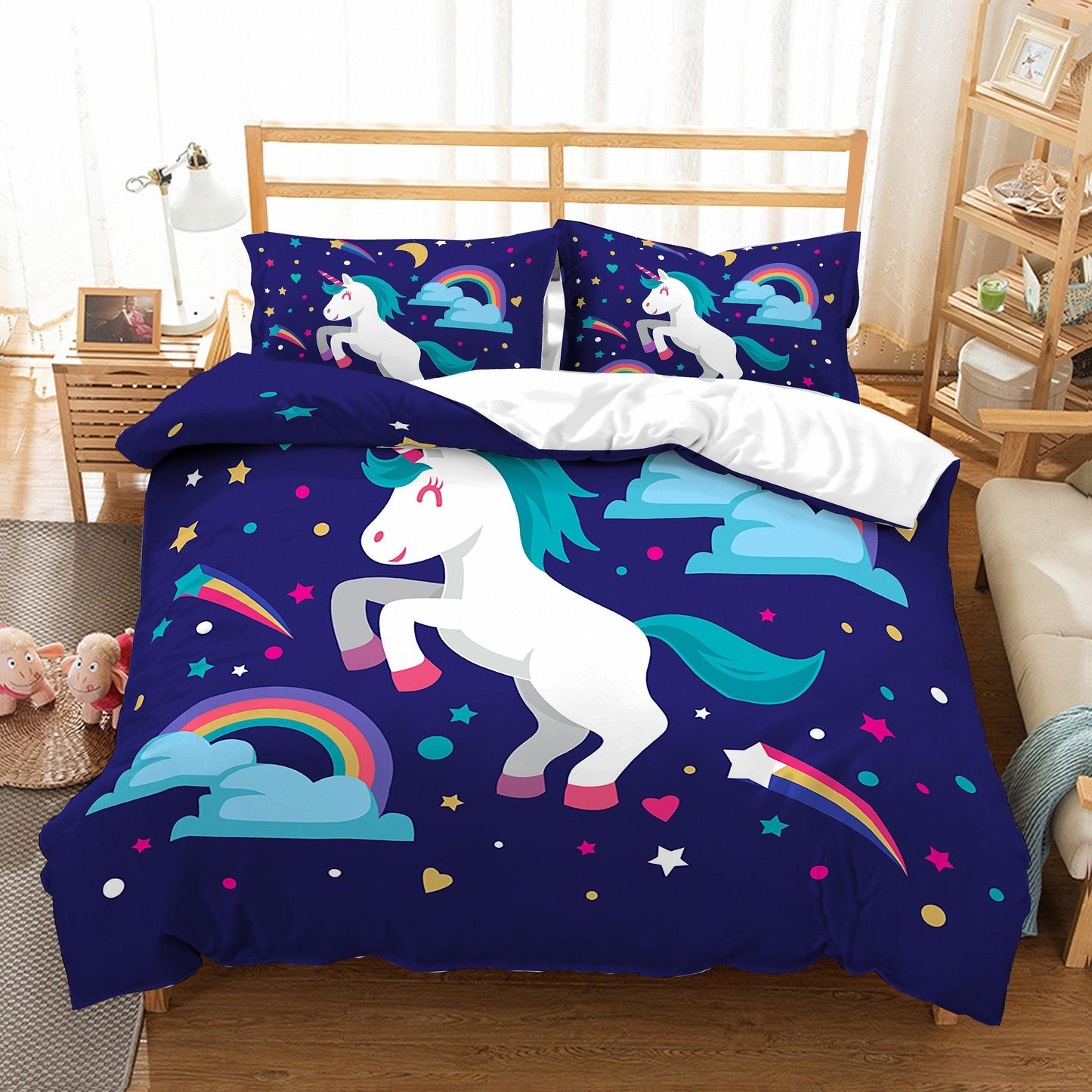 3D Cartoon  Unicorn  Quilt Cover Set Bedding Set Pillowcases