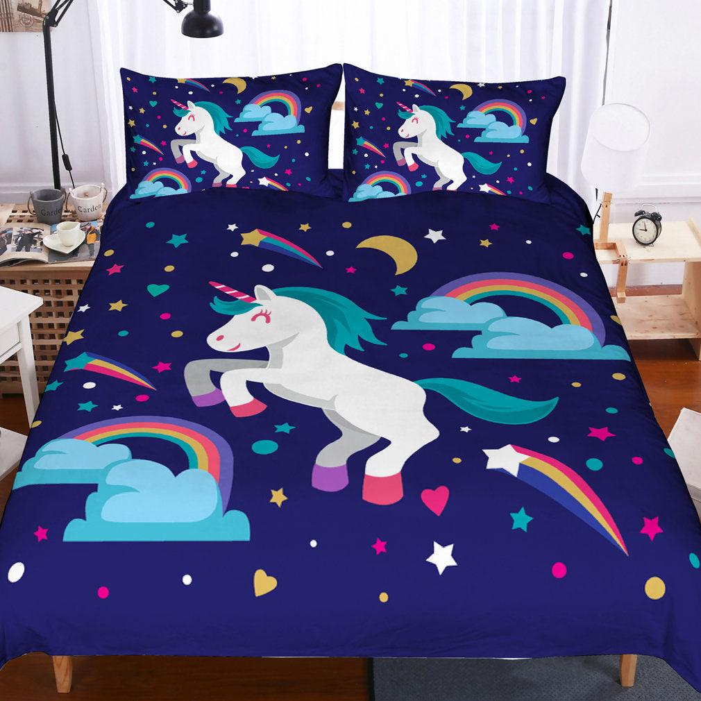 3D Cartoon  Unicorn  Quilt Cover Set Bedding Set Pillowcases