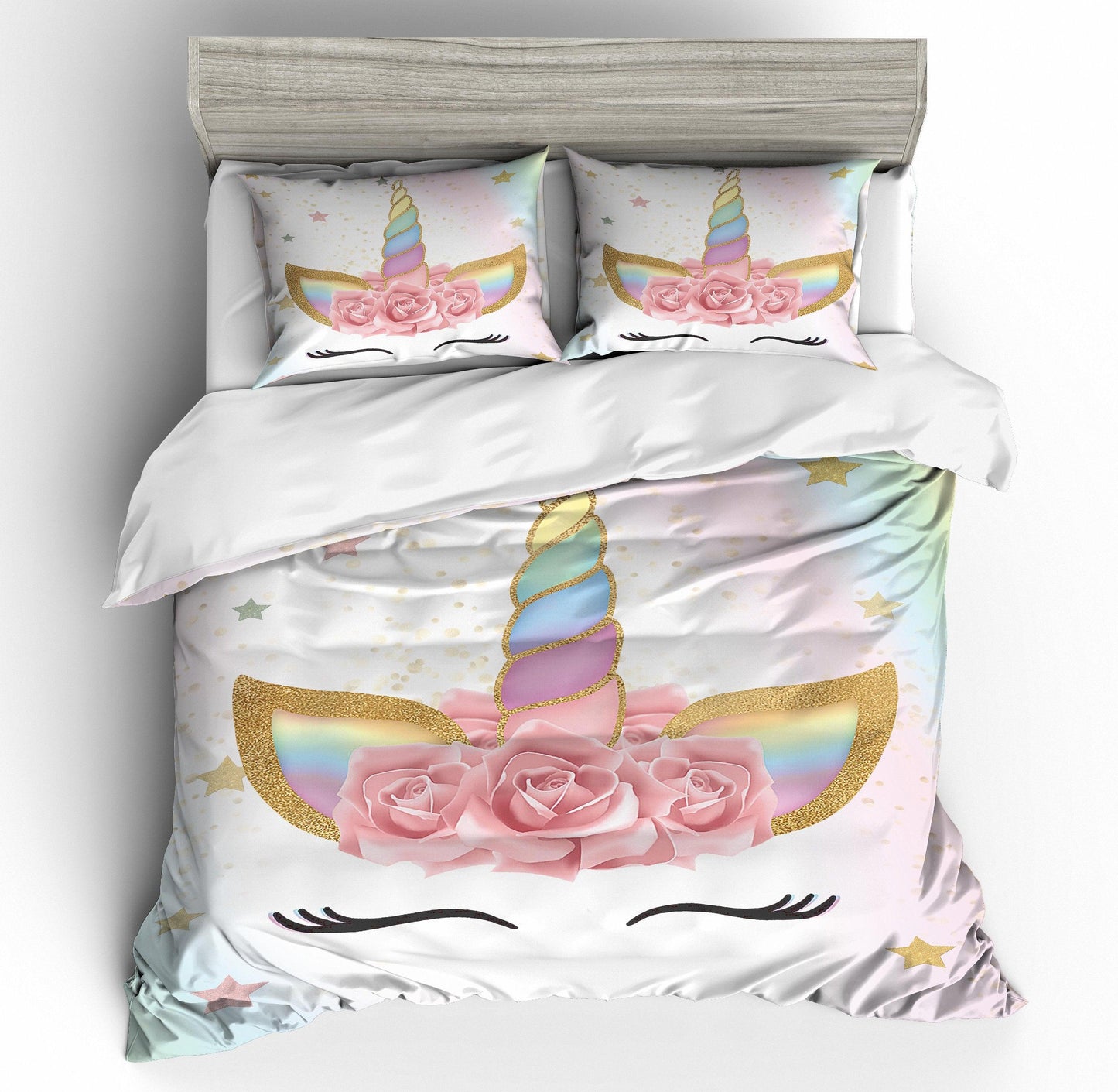 3D Cartoon  Dreamy  Unicorn  Quilt Cover Set Bedding Set Pillowcases