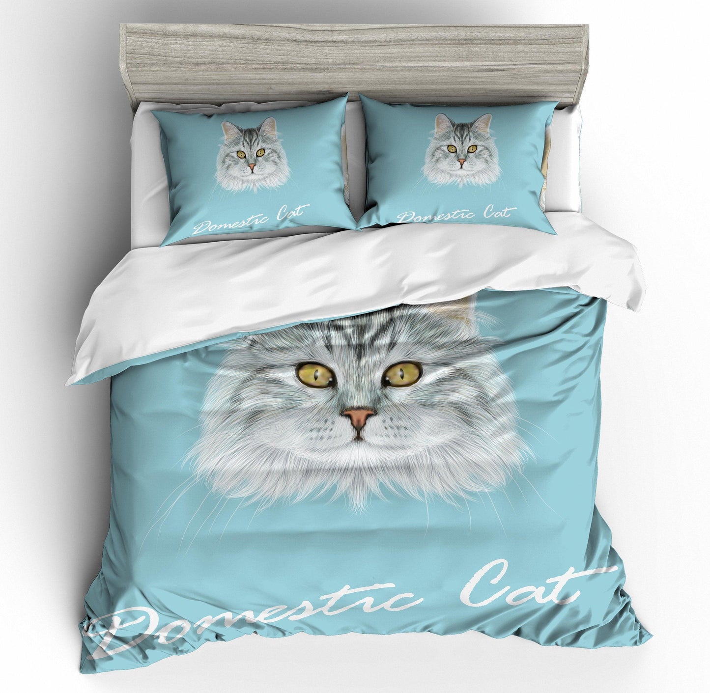 3D Cartoon  Long-haired cat  Quilt Cover Set Bedding Set Pillowcases