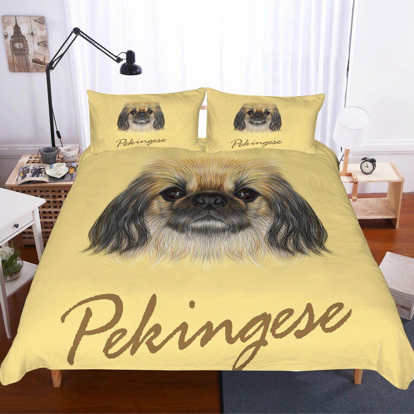 3D Cartoon dog  Pekingese  Quilt Cover Set Bedding Set Pillowcases