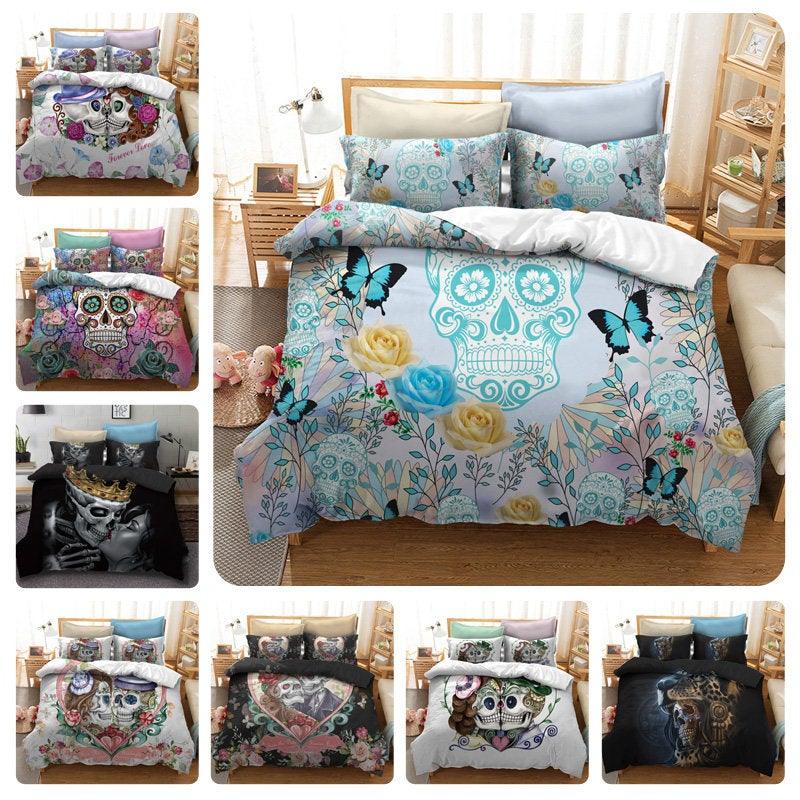 3D Black Skull  Quilt Cover Set Bedding Set Pillowcases