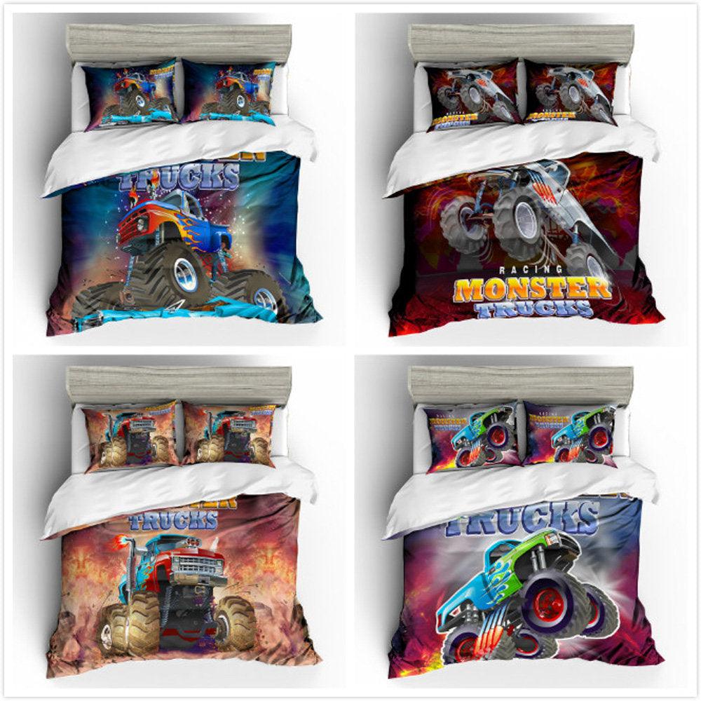3D  Monster Truck  Quilt Cover Set Bedding Set Pillowcases