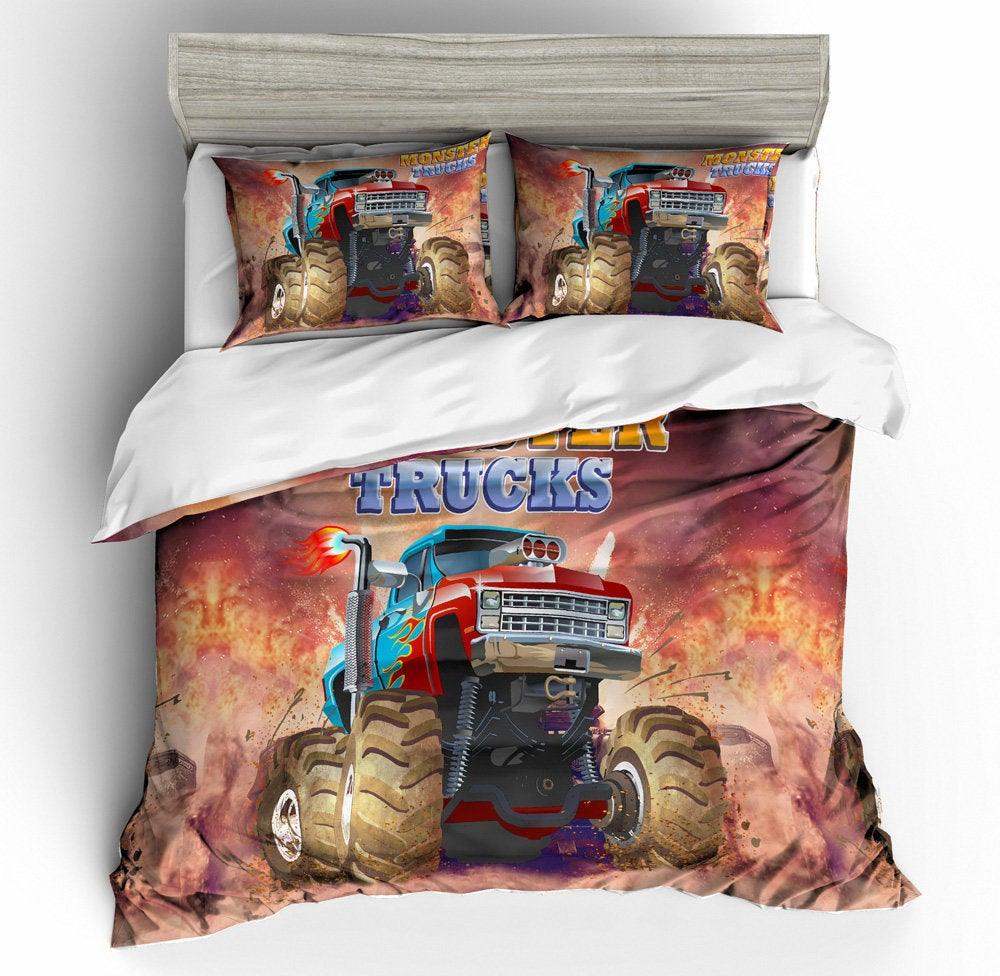 3D  Monster Truck  Quilt Cover Set Bedding Set Pillowcases