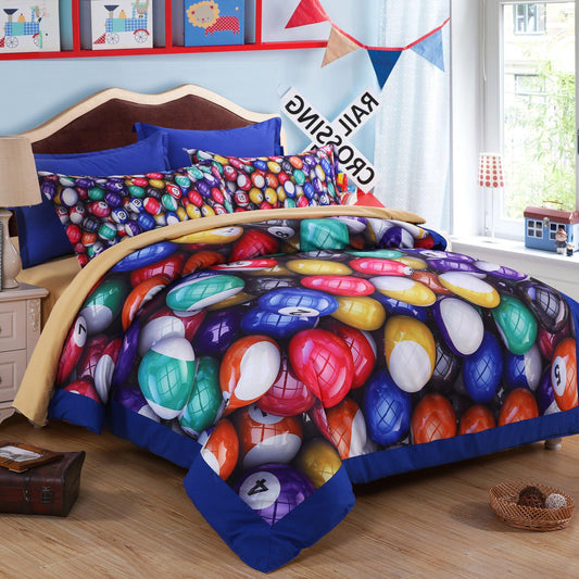 3D Billiards Snooker  Quilt Cover Set Bedding Set Pillowcases