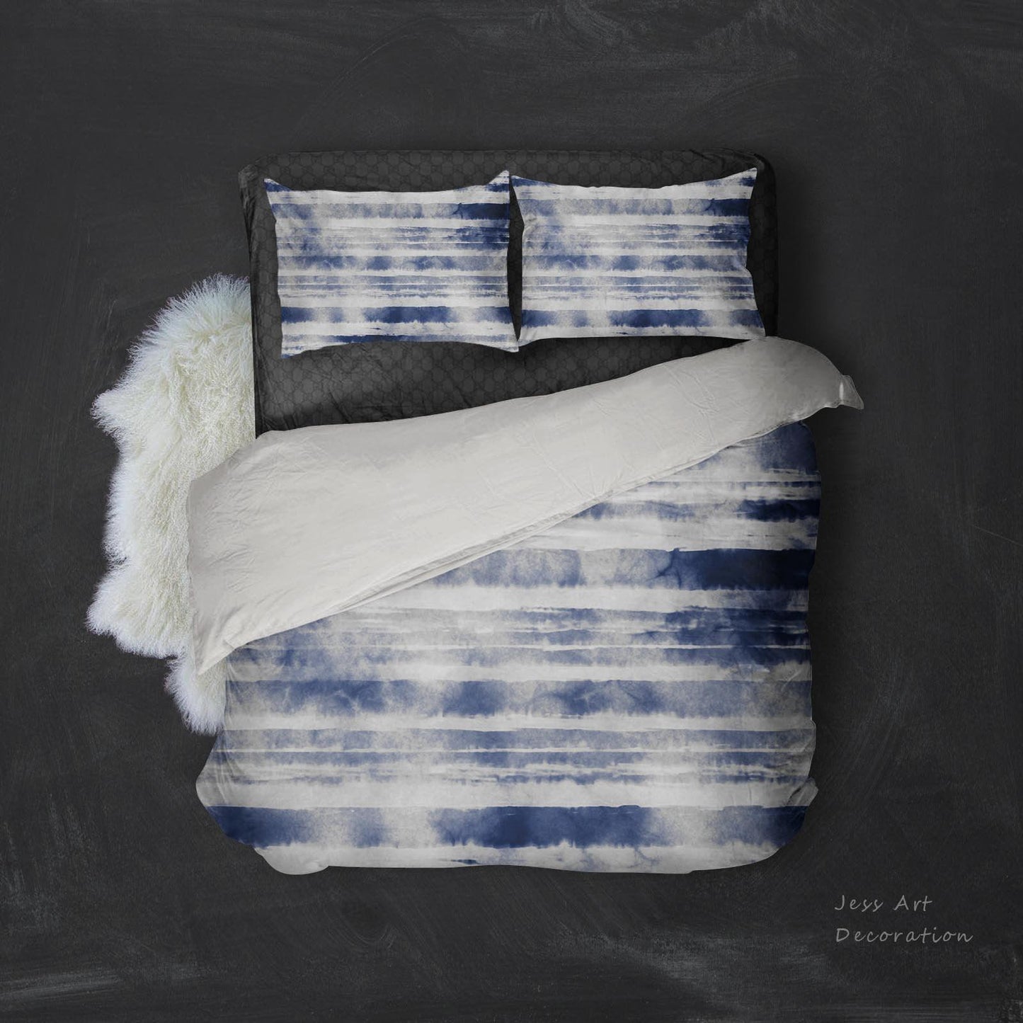 3D Blue  Vintage  Stripe  Quilt Cover Set Bedding Set Pillowcases