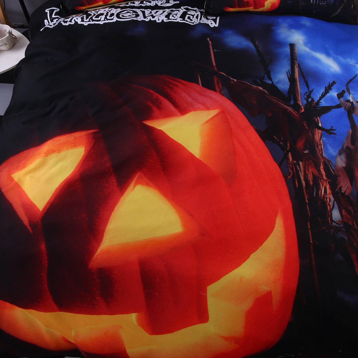 3D  Halloween pumpkin  Duvet Cover Bedding Set Quilt Cover Pillowcases Personalized  Bedding Queen  King  Full  Double 3 Pcs