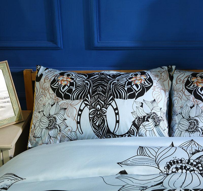 3D Bohemian Mandalas Elephant Bedding Set Quilt Duvet Cover ,Pillowcases Personalized Bedding,Queen, King ,Full, Double 3 Pcs