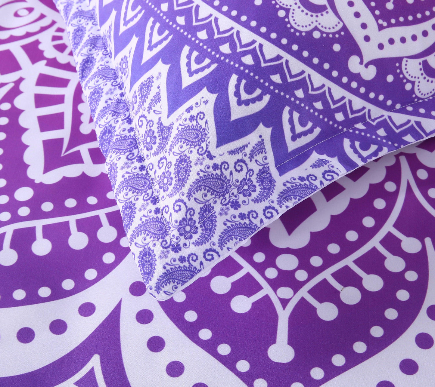 3D Bohemian Mandalas Purple Bedding Set Quilt Cover Quilt Duvet Cover ,Pillowcases Personalized  Bedding,Queen, King ,Full, Double 3 Pcs