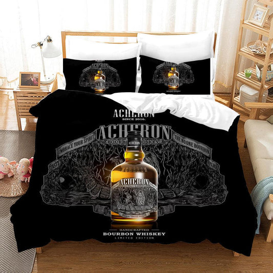 3D Black Acheron Whiskey Bedding Set Quilt Cover Quilt Duvet Cover ,Pillowcases Personalized  Bedding,Queen, King ,Full, Double 3 Pcs