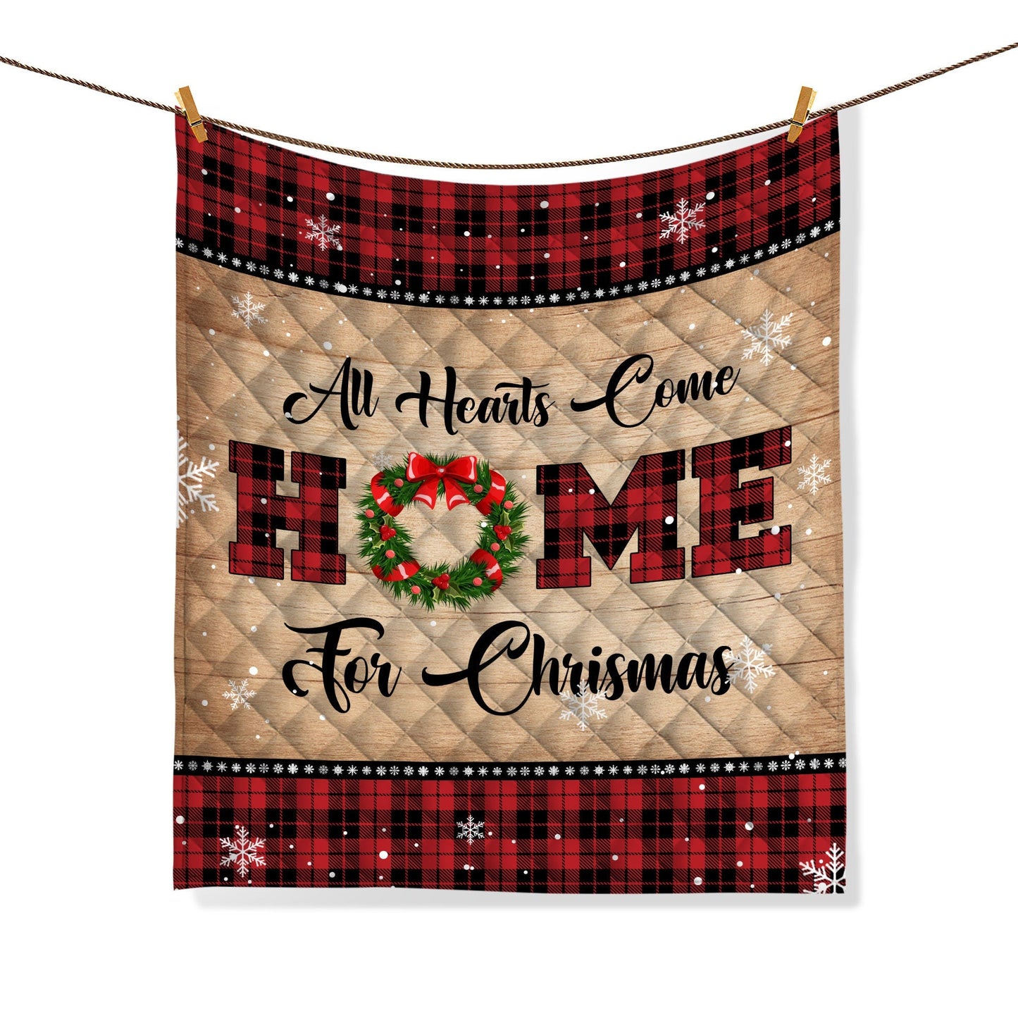 Christmas Quilt Set, All Hearts Come Home For Christmas Quilt Blanket & Pillowcases, Red Truck Quilt Bedding Set, Bedspread, Christmas Gift