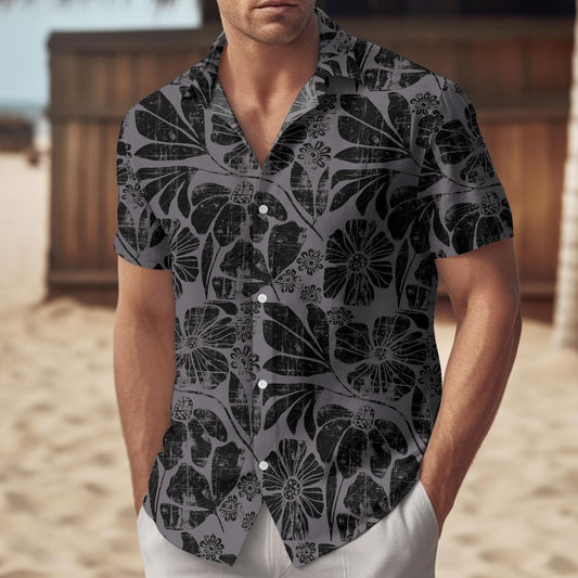 Boho Wildflowers Button Up Shirt, Matisse Floral Graphic Women Shirt, Distressed Flowers Shirt For Men, Soft Goth Fairycore Shirt