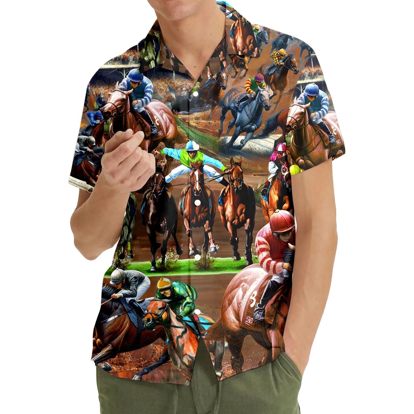 Horse Racing Hawaiian Shirt For Men Women Youth, Horse Racing Shirt Short Sleeve Button Down, Funny Horse Gifts For Men