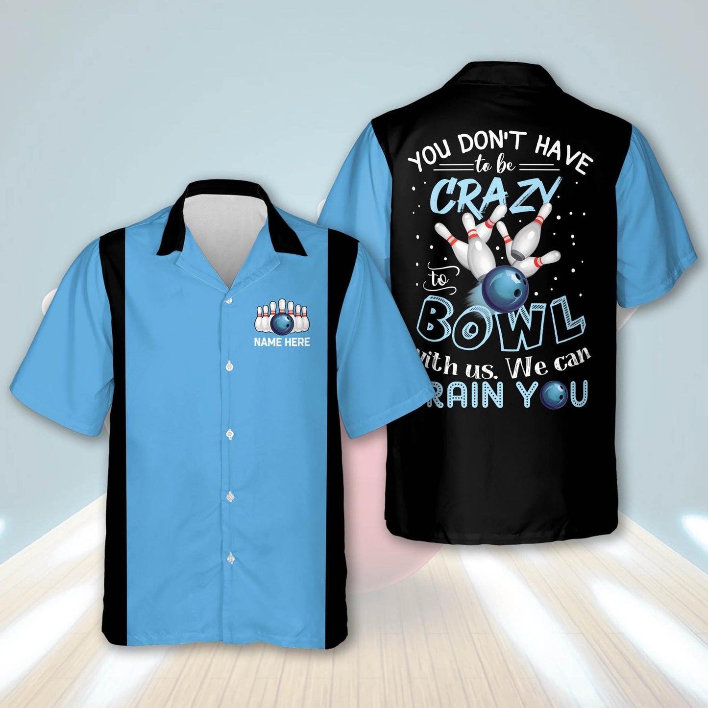 Custom We Can Train You Hawaiian Shirt, Multicolor Bowling Team Matching Hawaiian Shirt Gift For Bowling Team Members, Bowling Lover