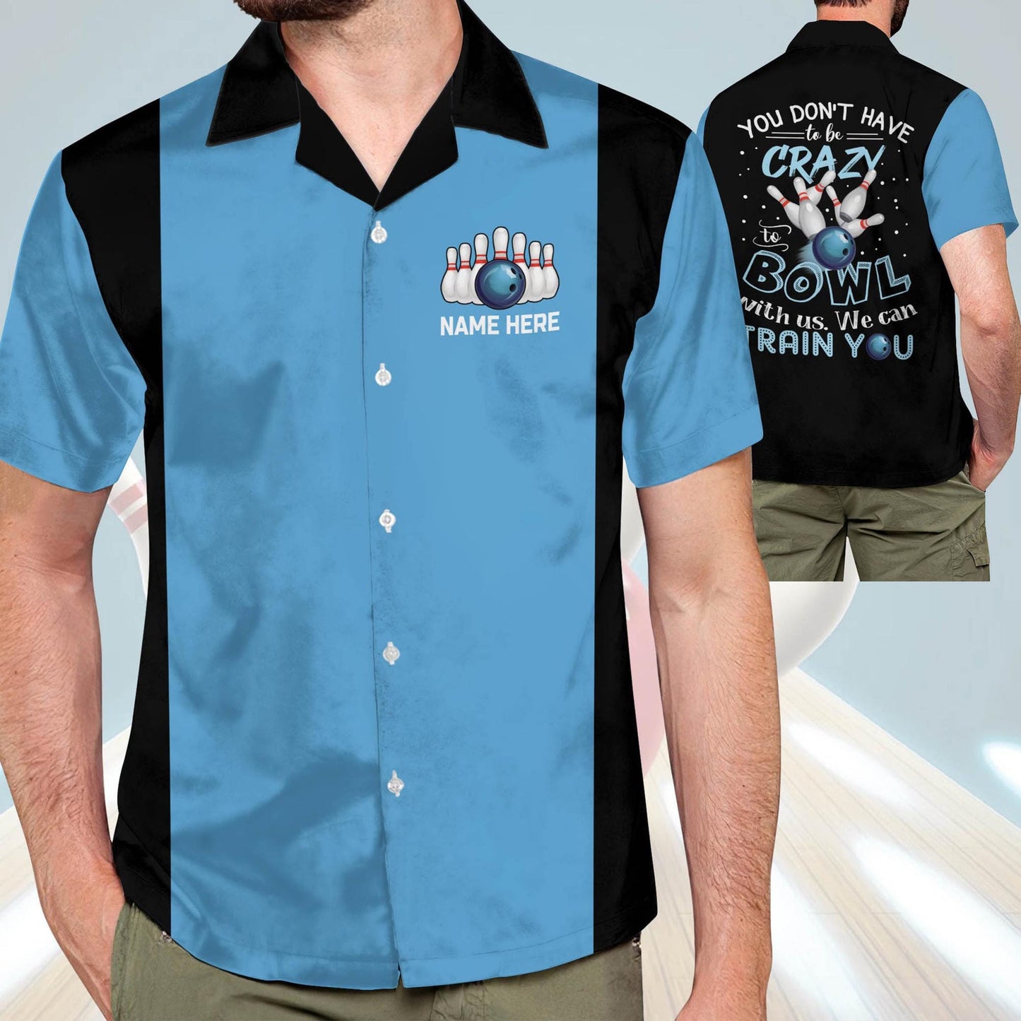 Custom We Can Train You Hawaiian Shirt, Multicolor Bowling Team Matching Hawaiian Shirt Gift For Bowling Team Members, Bowling Lover